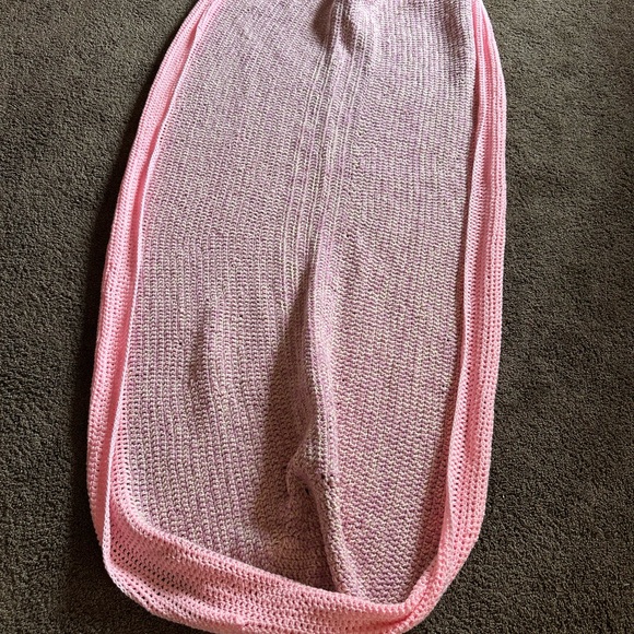 Vintage Rare FITTED Hand Crochet Sofa Throw Pink Lilac Cream - Picture 10 of 16